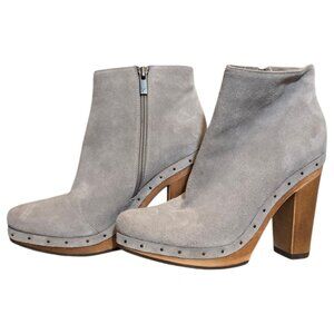 JOIE Women's Retro Platform Suede Clog Ankle Dewitt Bootie sz  37.5 (7.5) NWOT